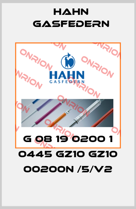G 08 19 0200 1 0445 GZ10 GZ10 00200N /5/V2 Hahn Gasfedern