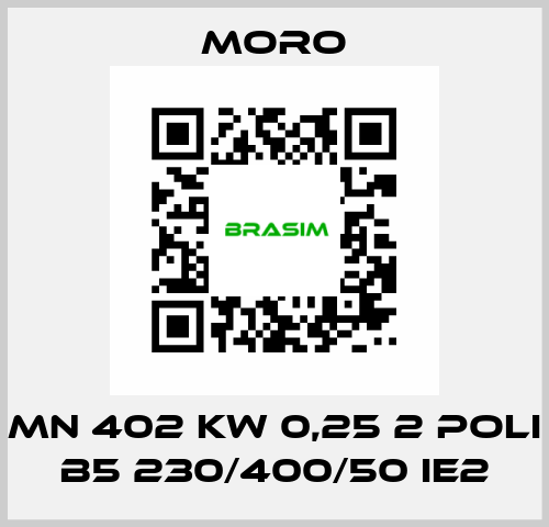 MN 402 KW 0,25 2 POLI B5 230/400/50 IE2 Moro