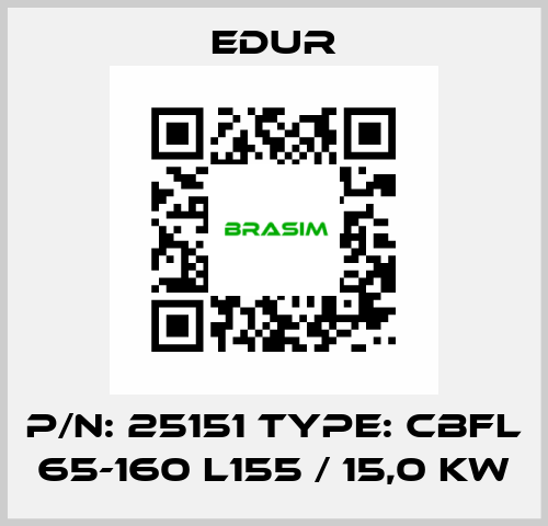 P/N: 25151 Type: CBFL 65-160 L155 / 15,0 KW Edur