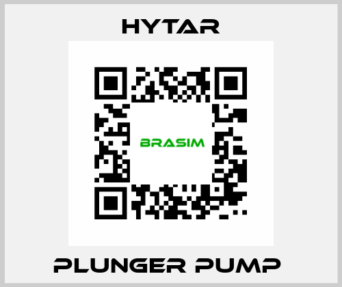 PLUNGER PUMP  Hytar