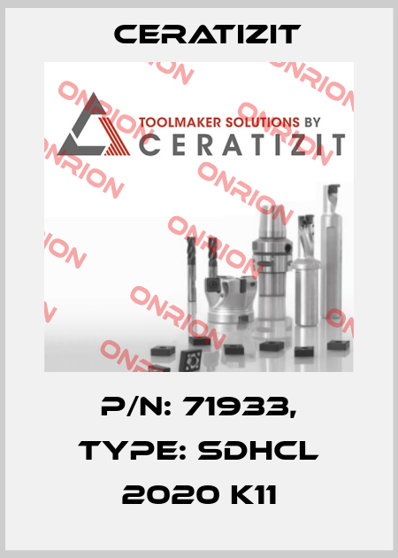 P/N: 71933, Type: SDHCL 2020 K11 Ceratizit