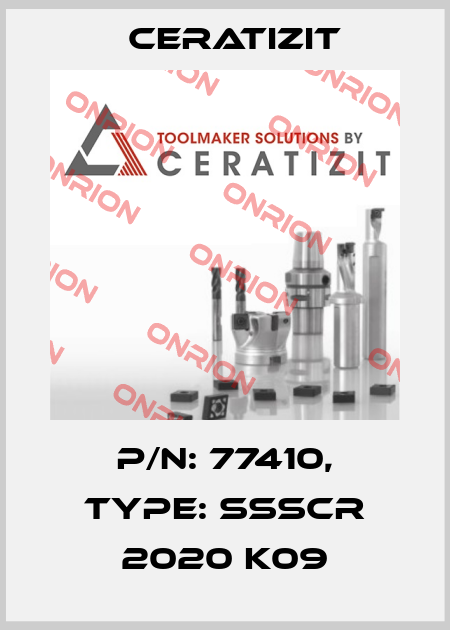 P/N: 77410, Type: SSSCR 2020 K09 Ceratizit