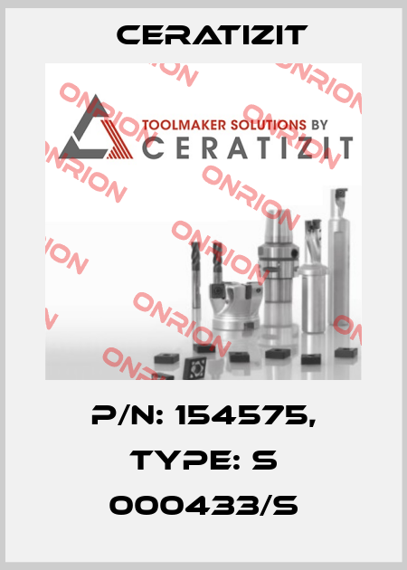P/N: 154575, Type: S 000433/S Ceratizit