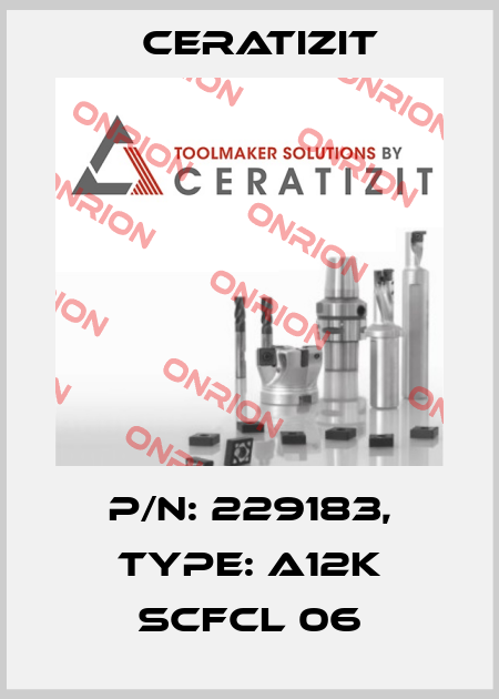 P/N: 229183, Type: A12K SCFCL 06 Ceratizit