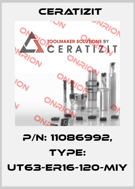 P/N: 11086992, Type: UT63-ER16-120-MIY Ceratizit