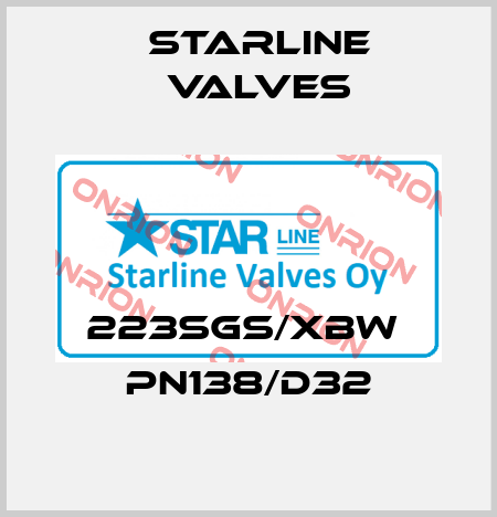 223SGS/XBW  PN138/D32 Starline Valves