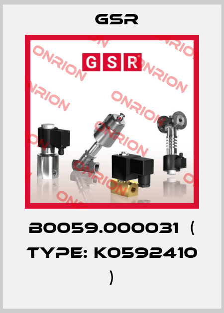 B0059.000031  ( Type: K0592410 ) GSR