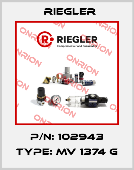 P/N: 102943 Type: MV 1374 G Riegler