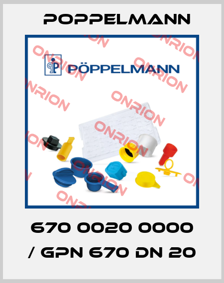 670 0020 0000 / GPN 670 DN 20 Poppelmann