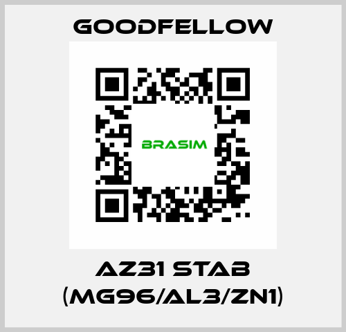 AZ31 Stab (Mg96/Al3/Zn1) Goodfellow