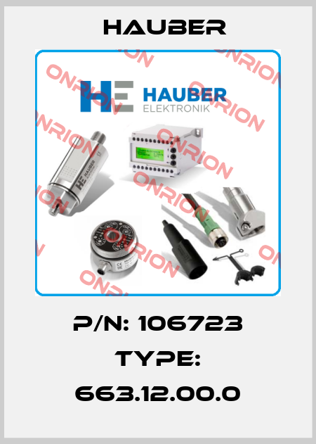 P/N: 106723 Type: 663.12.00.0 HAUBER