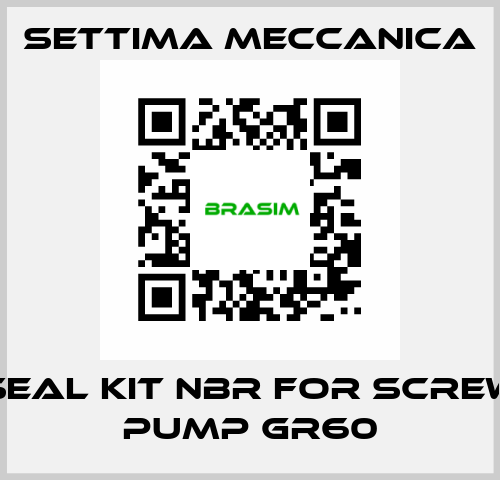 SEAL KIT NBR FOR SCREW PUMP GR60 Settima Meccanica