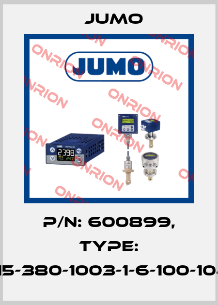 P/N: 600899, Type: 902044/15-380-1003-1-6-100-104-26/000 Jumo