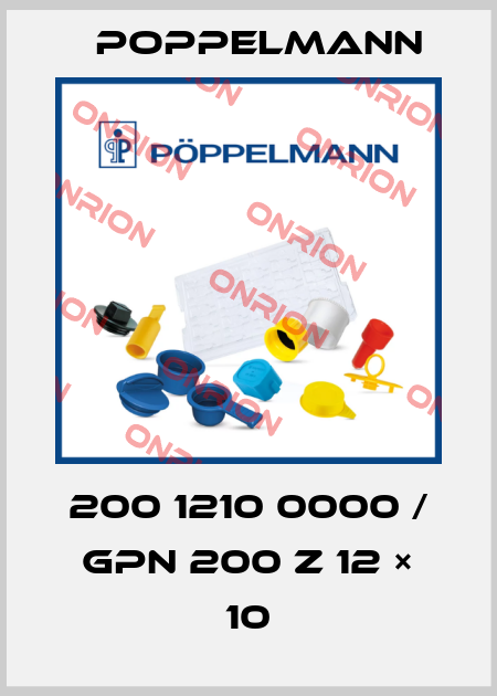 200 1210 0000 / GPN 200 Z 12 × 10 Poppelmann