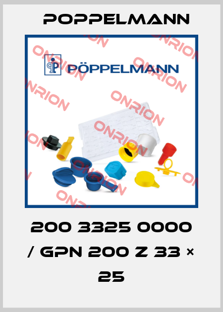 200 3325 0000 / GPN 200 Z 33 × 25 Poppelmann