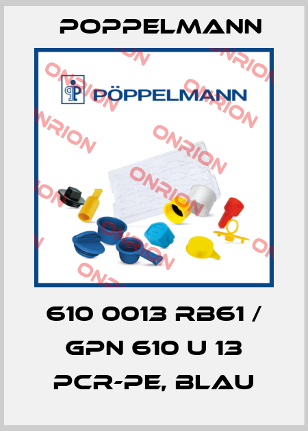 610 0013 RB61 / GPN 610 U 13 PCR-PE, blau Poppelmann