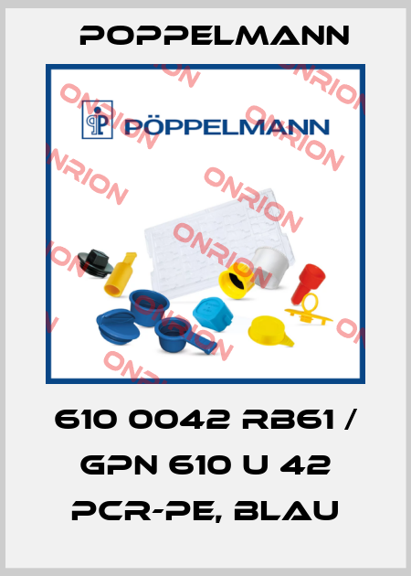 610 0042 RB61 / GPN 610 U 42 PCR-PE, blau Poppelmann