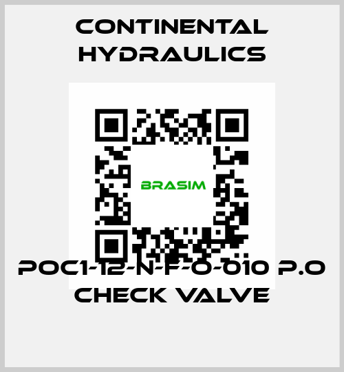 POC1-12-N-F-O-010 P.O CHECK VALVE Continental Hydraulics