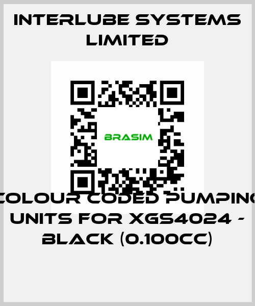 Colour coded pumping units for XGS4024 - Black (0.100cc) Interlube Systems Limited