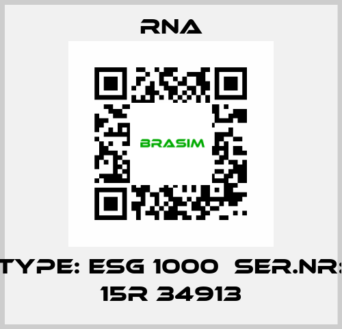 TYPE: ESG 1000  SER.NR: 15R 34913 RNA