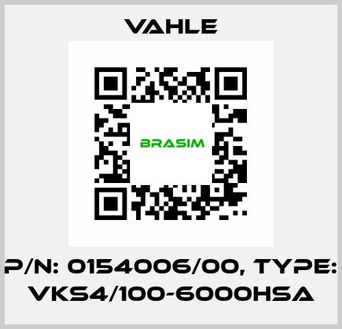 P/n: 0154006/00, Type: VKS4/100-6000HSA Vahle