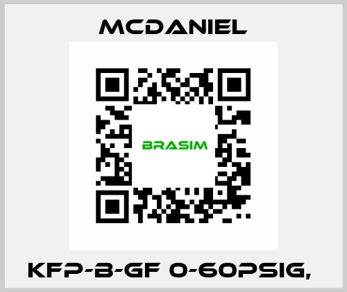 KFP-B-GF 0-60PSIg,  McDANIEL