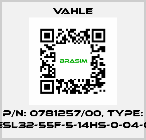 P/n: 0781257/00, Type: SA-KESL32-55F-5-14HS-0-04-06-06 Vahle