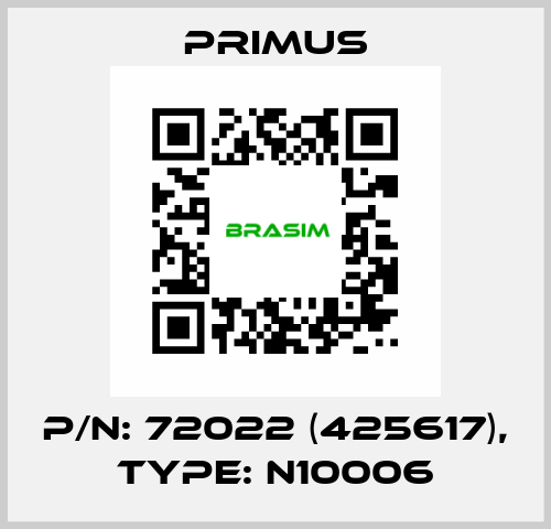 p/n: 72022 (425617), type: N10006 Primus