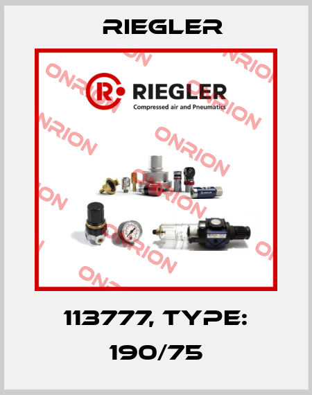 113777, Type: 190/75 Riegler