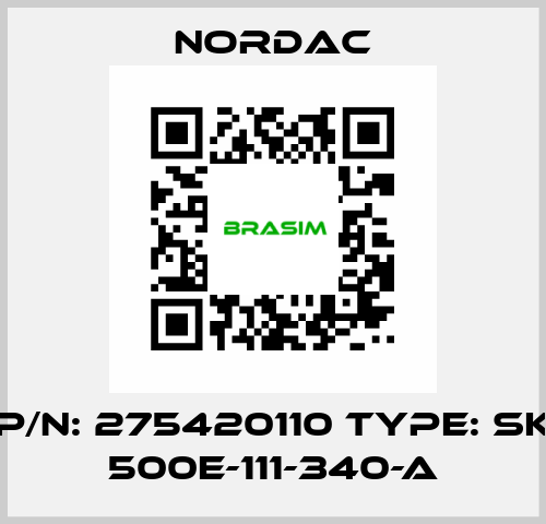 P/N: 275420110 Type: SK 500E-111-340-A NORDAC