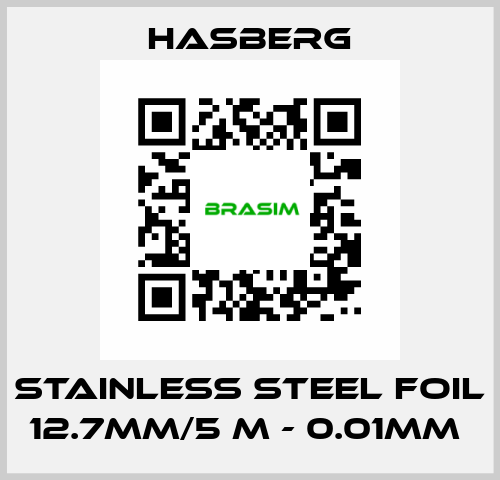 stainless steel foil 12.7mm/5 m - 0.01mm  Hasberg