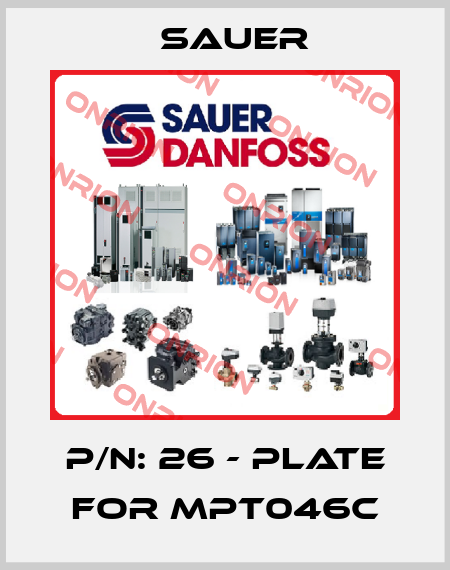 P/N: 26 - plate for MPT046C Sauer