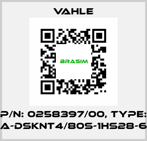 P/N: 0258397/00, Type: SA-DSKNT4/80S-1HS28-60 Vahle