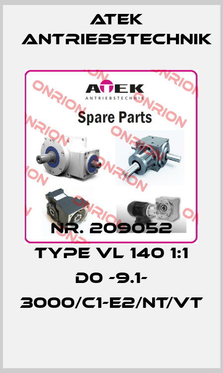 Nr. 209052 Type VL 140 1:1 D0 -9.1- 3000/C1-E2/NT/VT ATEK Antriebstechnik