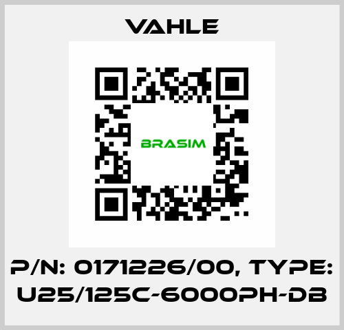 P/n: 0171226/00, Type: U25/125C-6000PH-DB Vahle