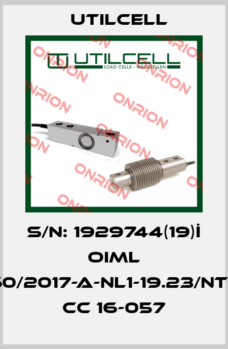 S/N: 1929744(19)İ OIML R60/2017-A-NL1-19.23/NTEP CC 16-057 Utilcell