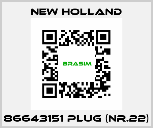 86643151 plug (Nr.22) new holland