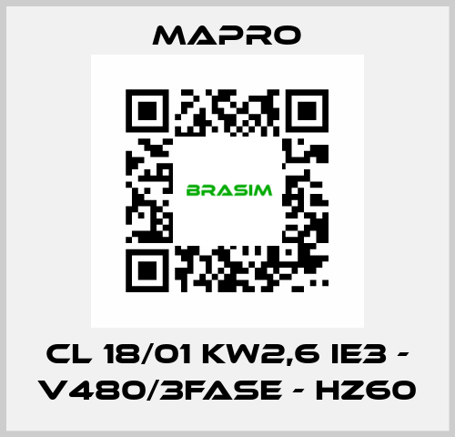 CL 18/01 kW2,6 IE3 - V480/3fase - Hz60 Mapro