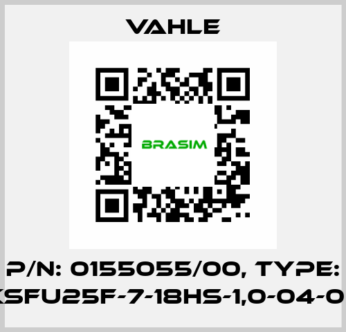 P/n: 0155055/00, Type: SA-KSFU25F-7-18HS-1,0-04-08-08 Vahle