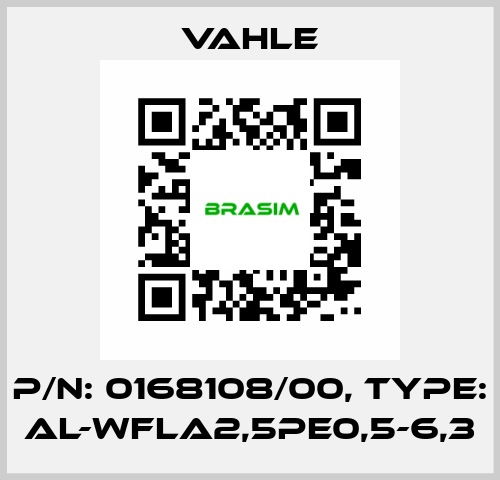 P/n: 0168108/00, Type: AL-WFLA2,5PE0,5-6,3 Vahle