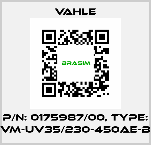 P/n: 0175987/00, Type: VM-UV35/230-450AE-B Vahle