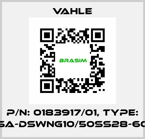 P/n: 0183917/01, Type: SA-DSWNG10/50SS28-60 Vahle