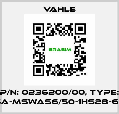 P/N: 0236200/00, Type: SA-MSWAS6/50-1HS28-60 Vahle