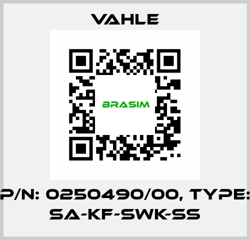 P/n: 0250490/00, Type: SA-KF-SWK-SS Vahle