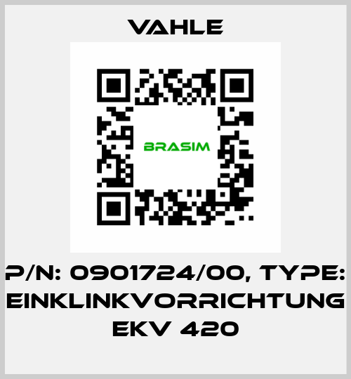 P/n: 0901724/00, Type: EINKLINKVORRICHTUNG EKV 420 Vahle