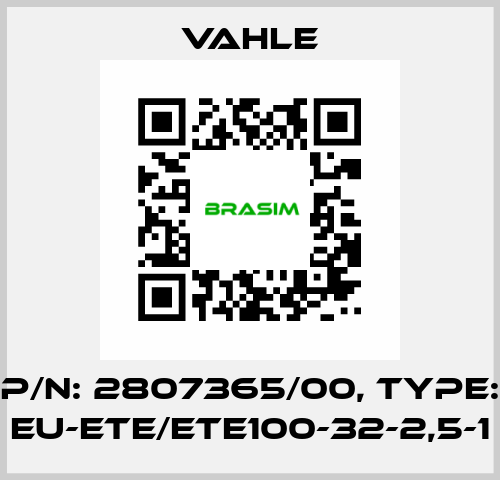 P/n: 2807365/00, Type: EU-ETE/ETE100-32-2,5-1 Vahle