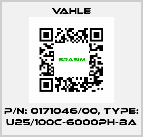 P/n: 0171046/00, Type: U25/100C-6000PH-BA Vahle