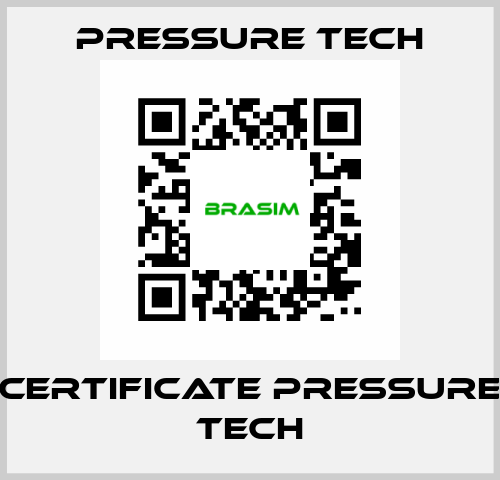 Certificate Pressure Tech Pressure Tech