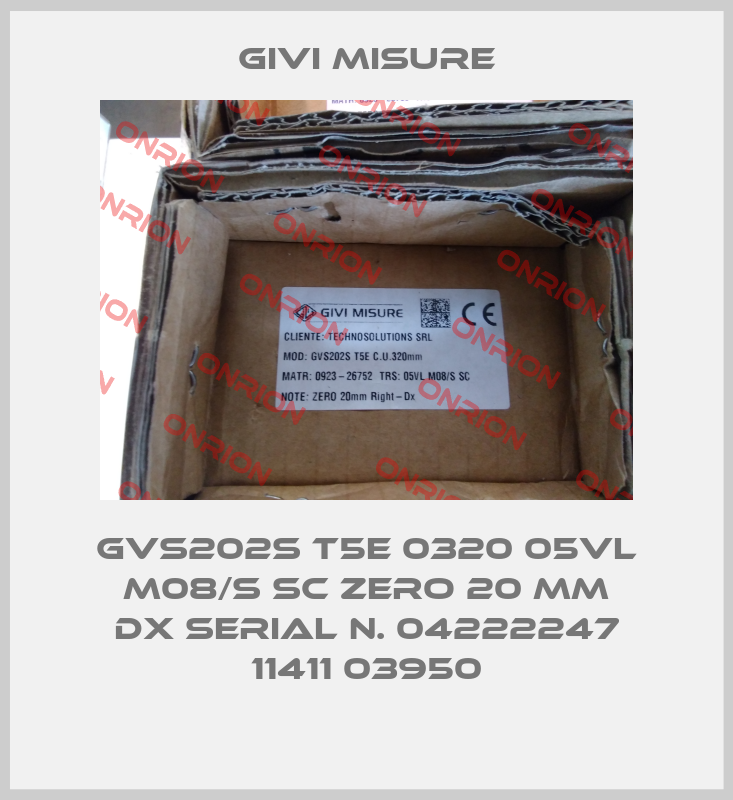 GVS202S T5E 0320 05VL M08/S SC Zero 20 mm dx Serial N. 04222247 11411 03950-big