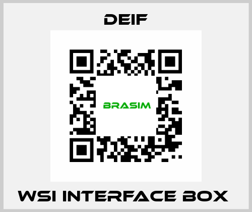 WSI INTERFACE BOX  Deif